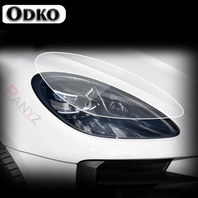 

2X For Porsche Macan 2018-2023 TPU Car Headlights Protective Film Transparent Anti-scratch Repair Stickers Exterior Accessories