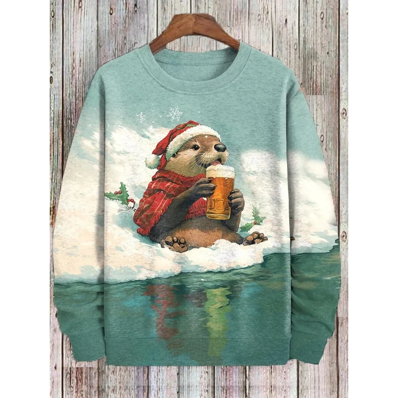 3D Animal Pattern Element Men's Clothing O-neck Comfortable Breathable Trend Clothing Retro Styl Formal Wear S-2XL Large Size