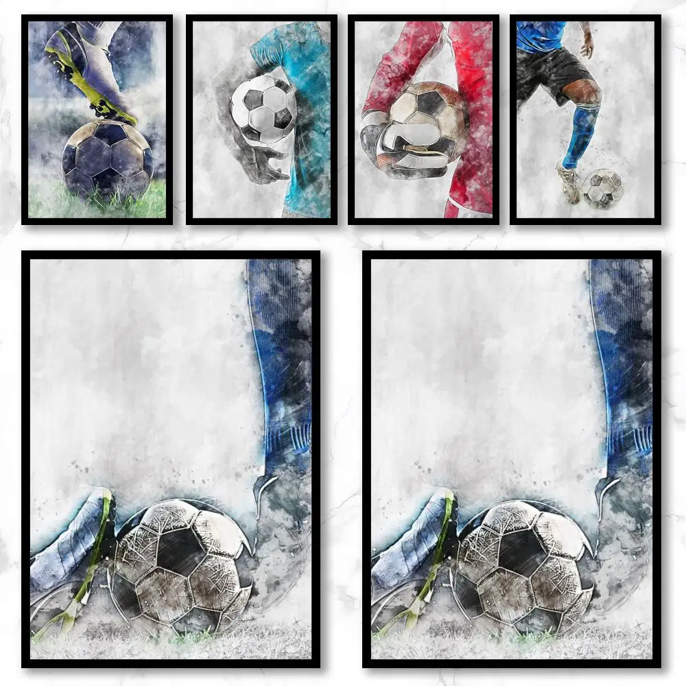 F-Football Star Soccer Player Poster Premium Art Wall Decor, Simple Ornament for Living and Leisure Areas