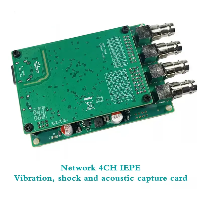 

4-channel IEPE Vibration/Shock/Acoustic Synchronization Acquisition Card 16Bit 200Ksps Multi-frequency Point Ethernet