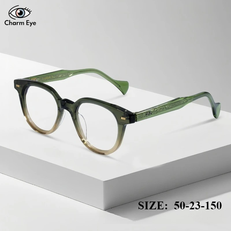 

Толстые ацетатные очки для мужчин, большой размер, высокое качество, ретро, овальные, оптические, градиентные цвета, оправа для очков, женские очки для чтения при близорукости