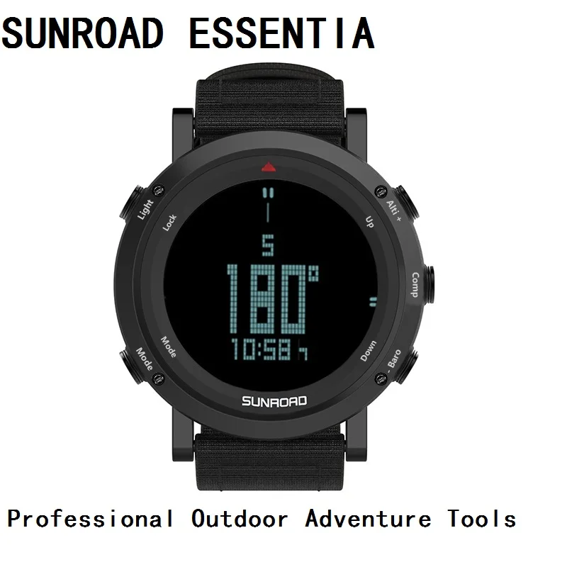 

SUNROAD ESSENTIA Adventure Outdoor Digital Sports Watch 5ATM Waterproof+Stopwatch+Altimeter+Barometer+Compass+Pedometer Clock