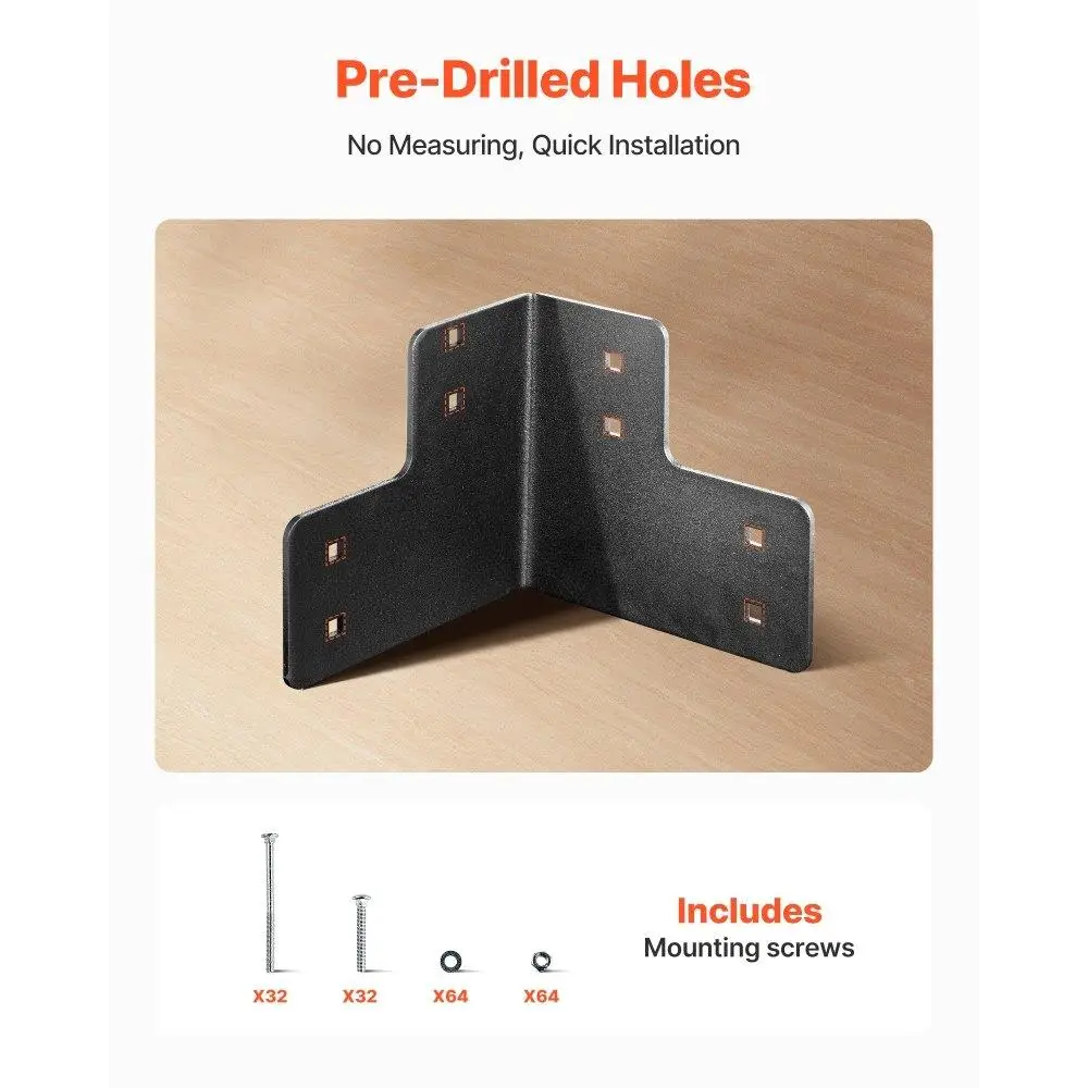 8 peças suportes de canto resistentes 6,5x6,5x6,5 polegadas suporte em forma de L para projetos DIY de móveis de madeira