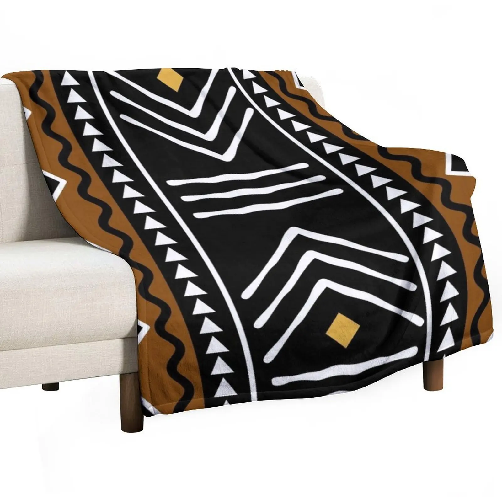 

Tribal African Bogolan Mud Cloh Fabric Pattern Throw Blanket Sofas Decorative Sofa warm for winter Blankets