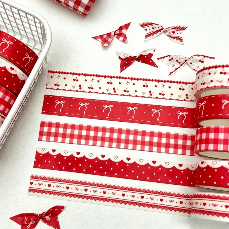 5Pcs Cute Washi Tape DIY Scrapbook Journal Collage Decor Material Stationery Aesthetic Masking Tape view 5