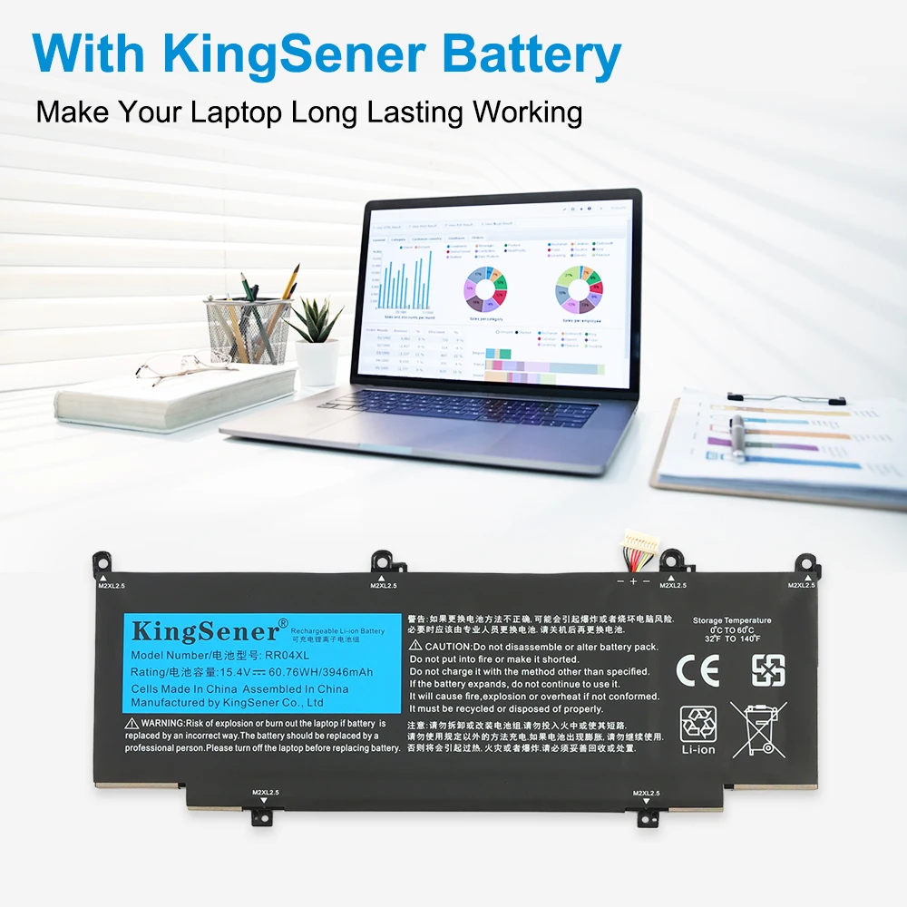 KingSener RR04XL L60373-005 Laptop Battery For HP Spectre X360 13-AW0900 13-AW0090CA 13-AW0003DX 13-AW0001LA 13-AW0001LM 60.76WH
