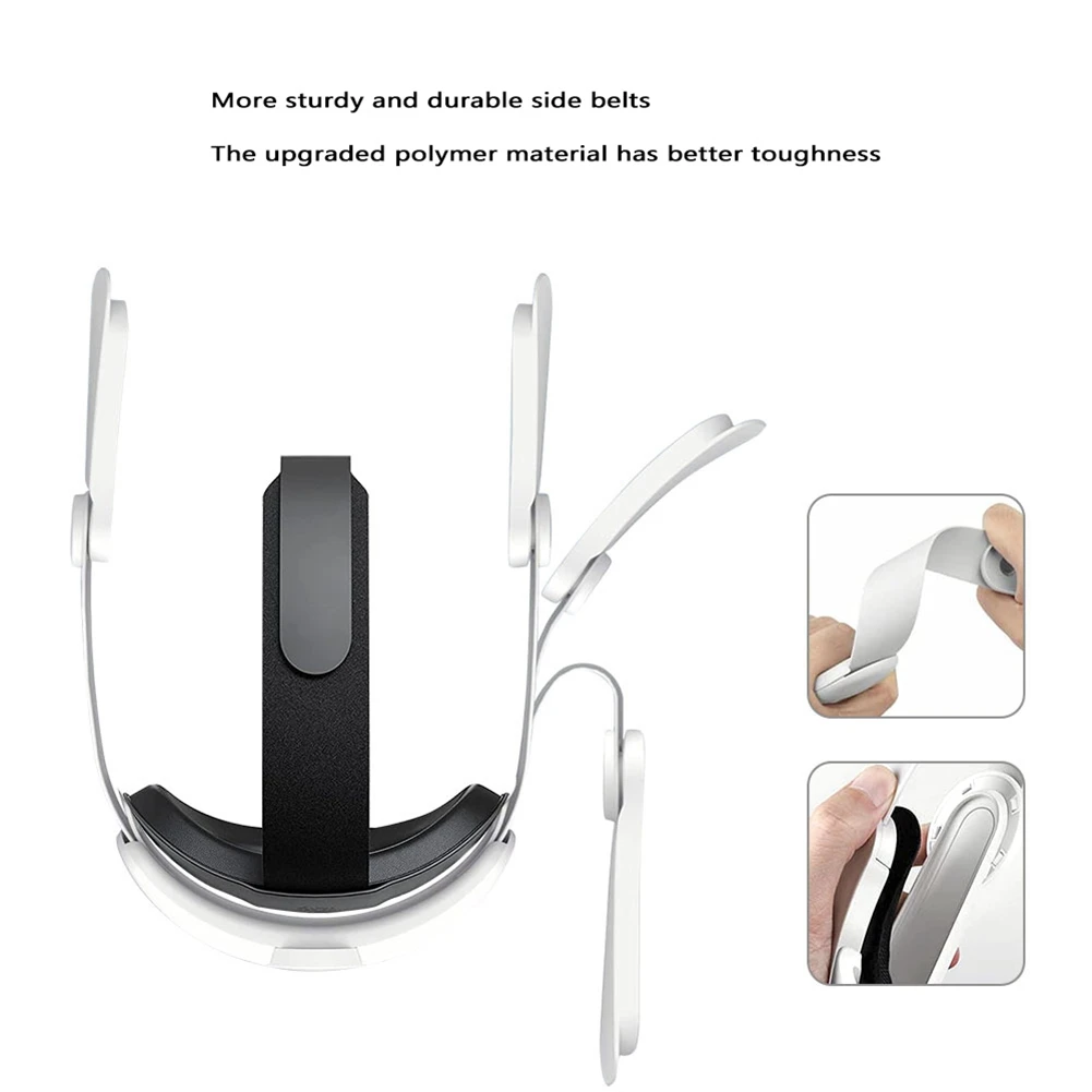 AT41 1 Piece Head Strap With 8000Mah Battery For Oculus Quest 2 Extend Playtime Adjustable Elite Strap VR Parts Plastic (Black) - view 5