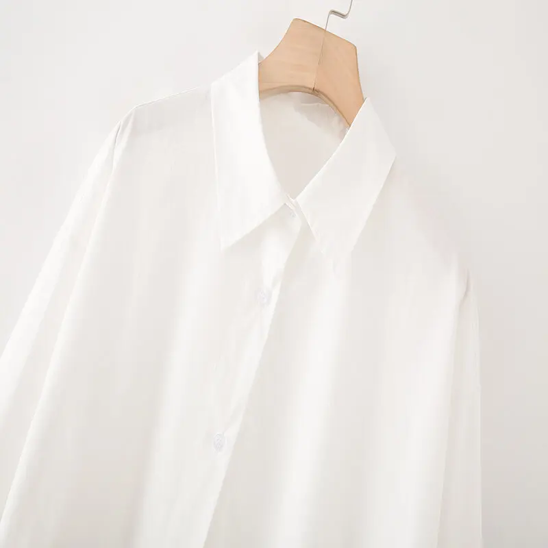 

Лето 2023, женские хлопковые, шелковые, с асимметричным подолом, длинные све, деловые, повседневные, средней длины, однотонные, на пуговицах