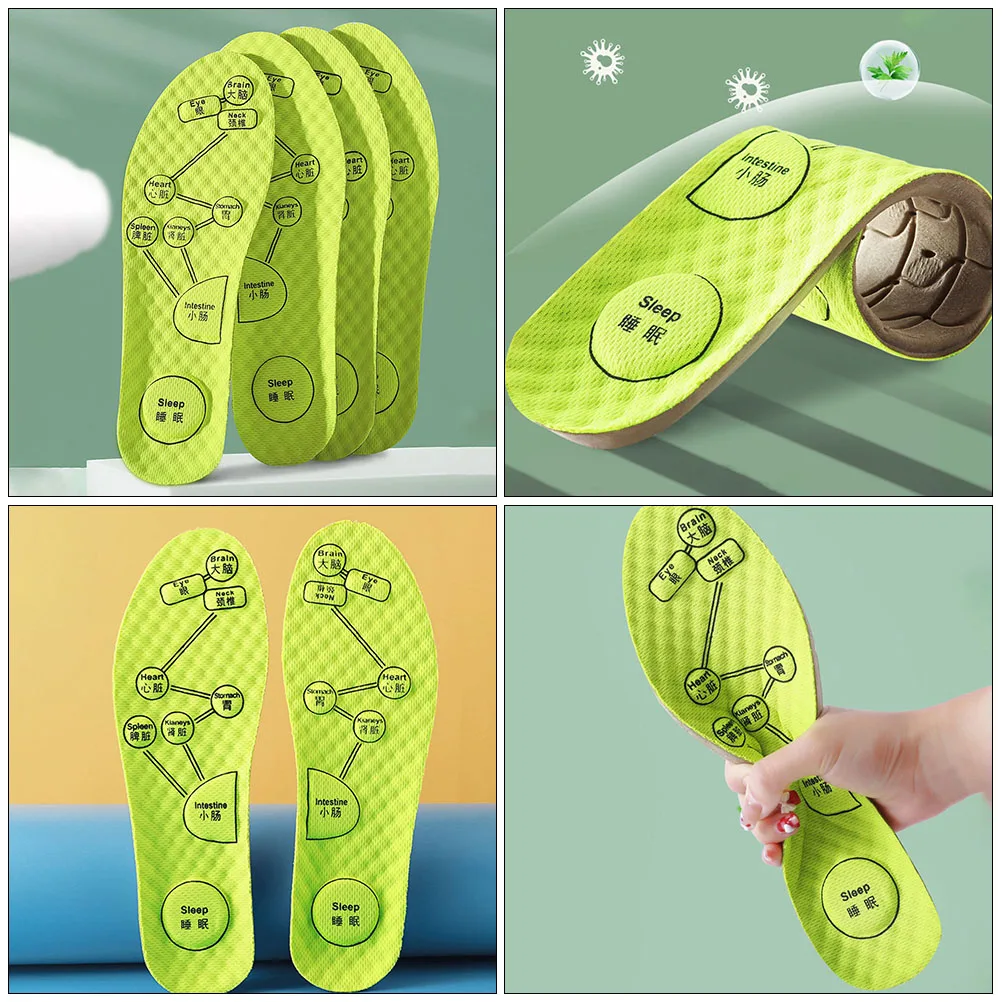 

1 Pair Replaceable Sports Insoles Comfortable Breathable Foot Massage Shoe Pads Anti Slip Shockproof Walking Running Support