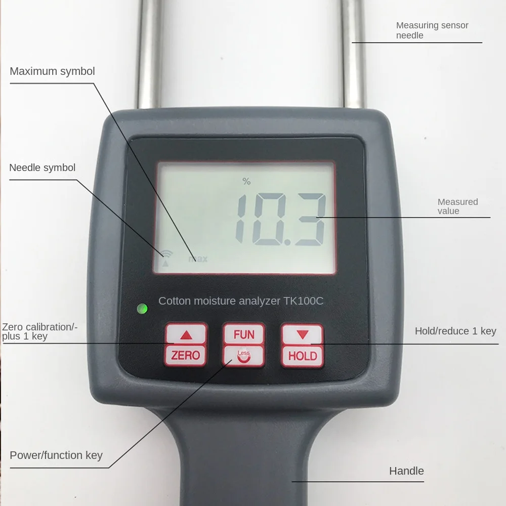 Imagem -03 - Algodão Umidade Testador Tk100c
