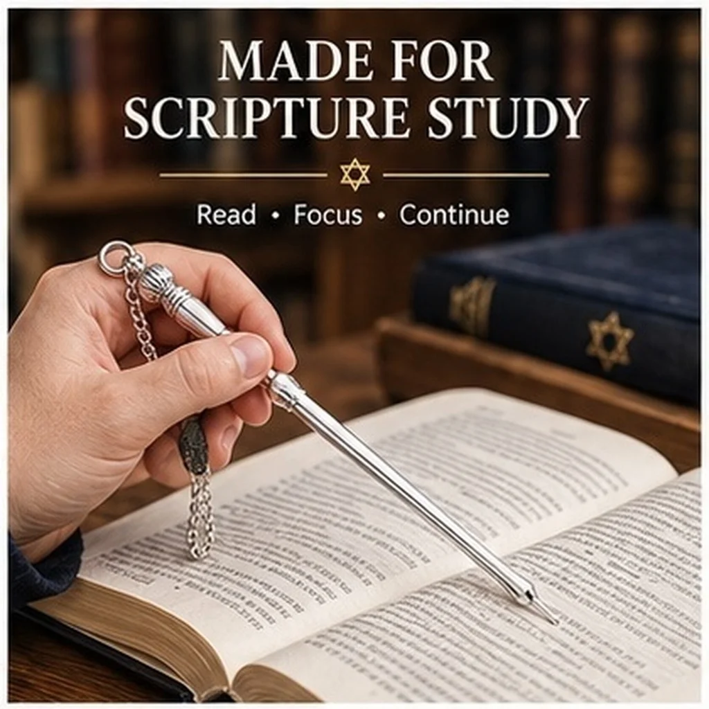 Scripture Reading Pointer Pointer Tool with Chain Jewish Gift for Torah Study Elegant Bright Color Page Marker