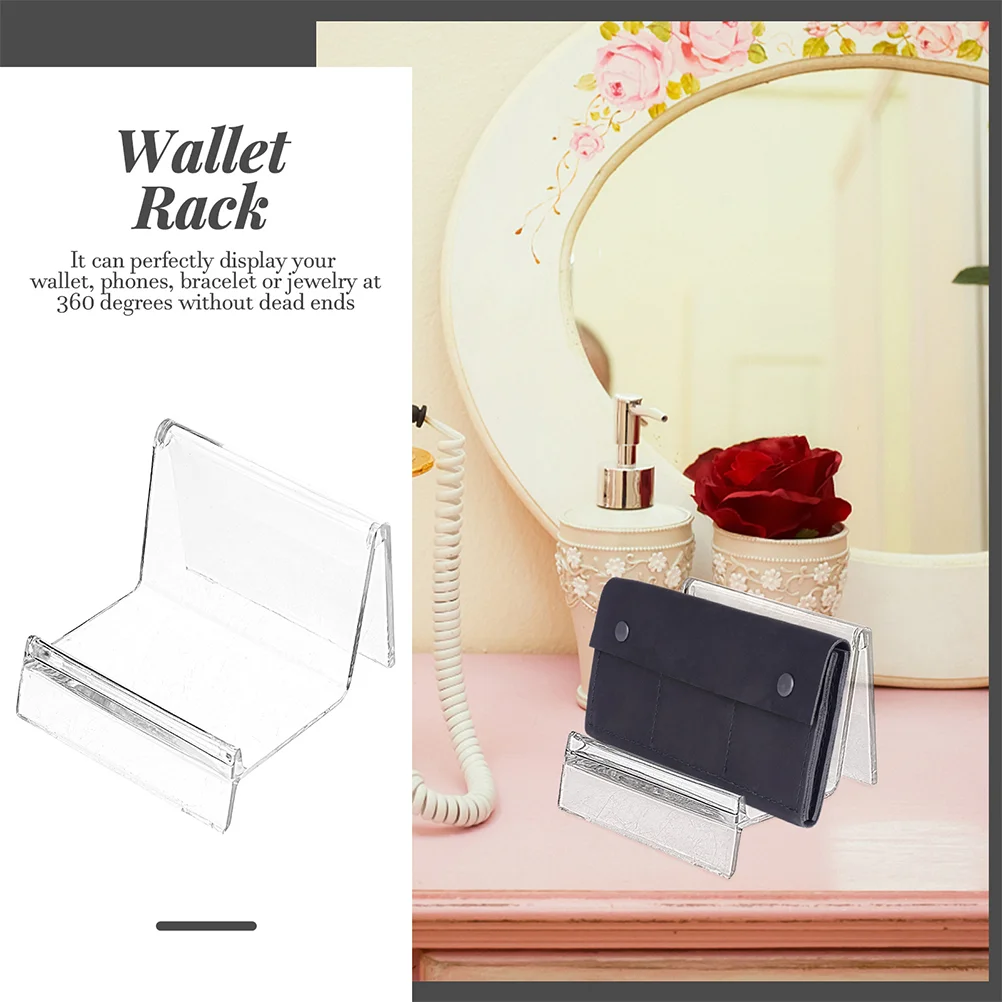 10 Pcs Transparent Material Business Cards Holder Wallet Display Rack Desktop Cards Stand Plastic Showing Stand for Office