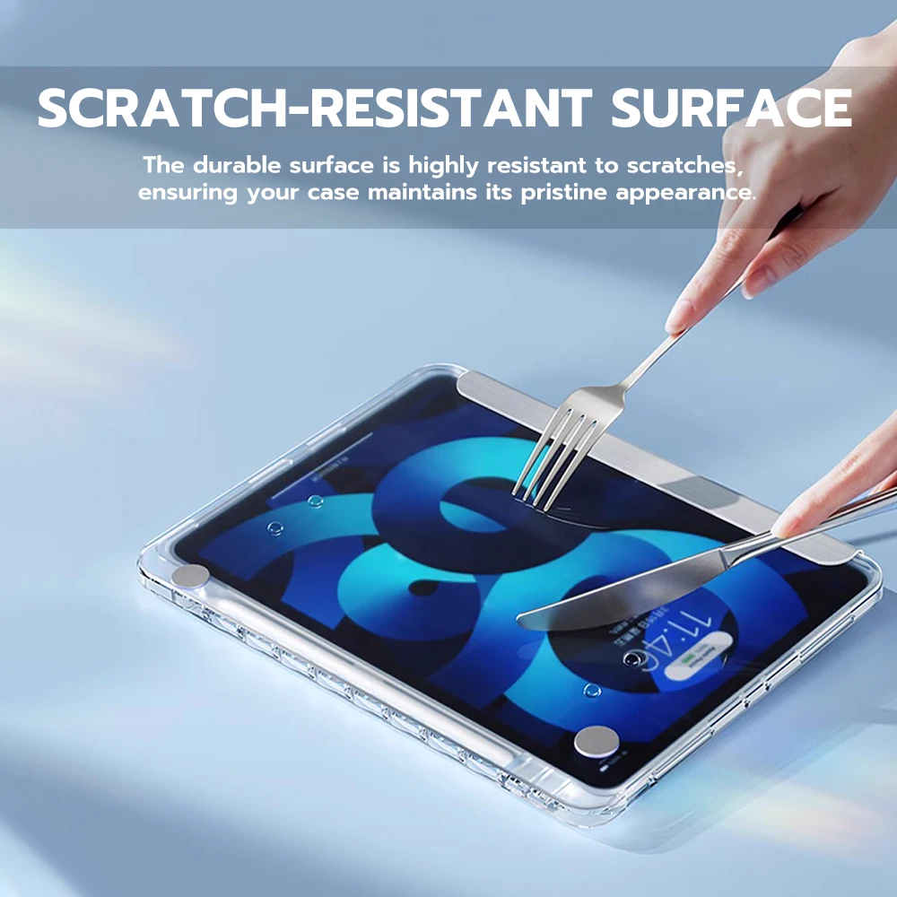 For  iPad 10th Generation Case 360° Rotation fully Transparent For iPad Air 4 Air 5 for iPad Pro 12.9 Cover 10”2 7th 8th 9th Gen