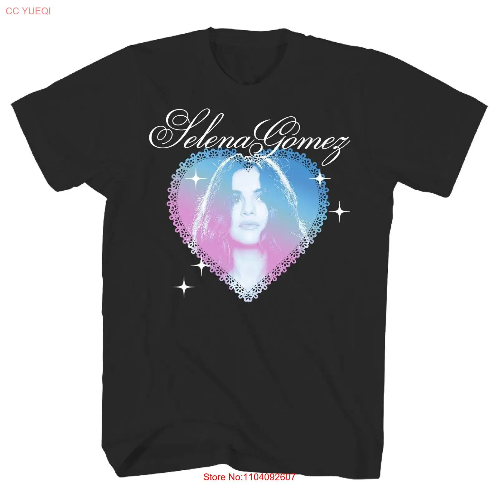 Selena Gomez Gradient Heart T Shirt Mens Licensed Rock N Roll Music Tee Black