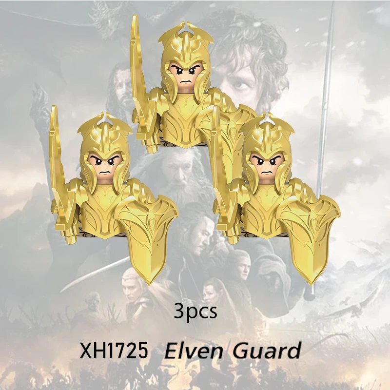 3pcs Mini Middle Ages Lord Rings Elves Orcs Army Dwarf Rohan knight figure Game Thrones building blocks kids toys gift building