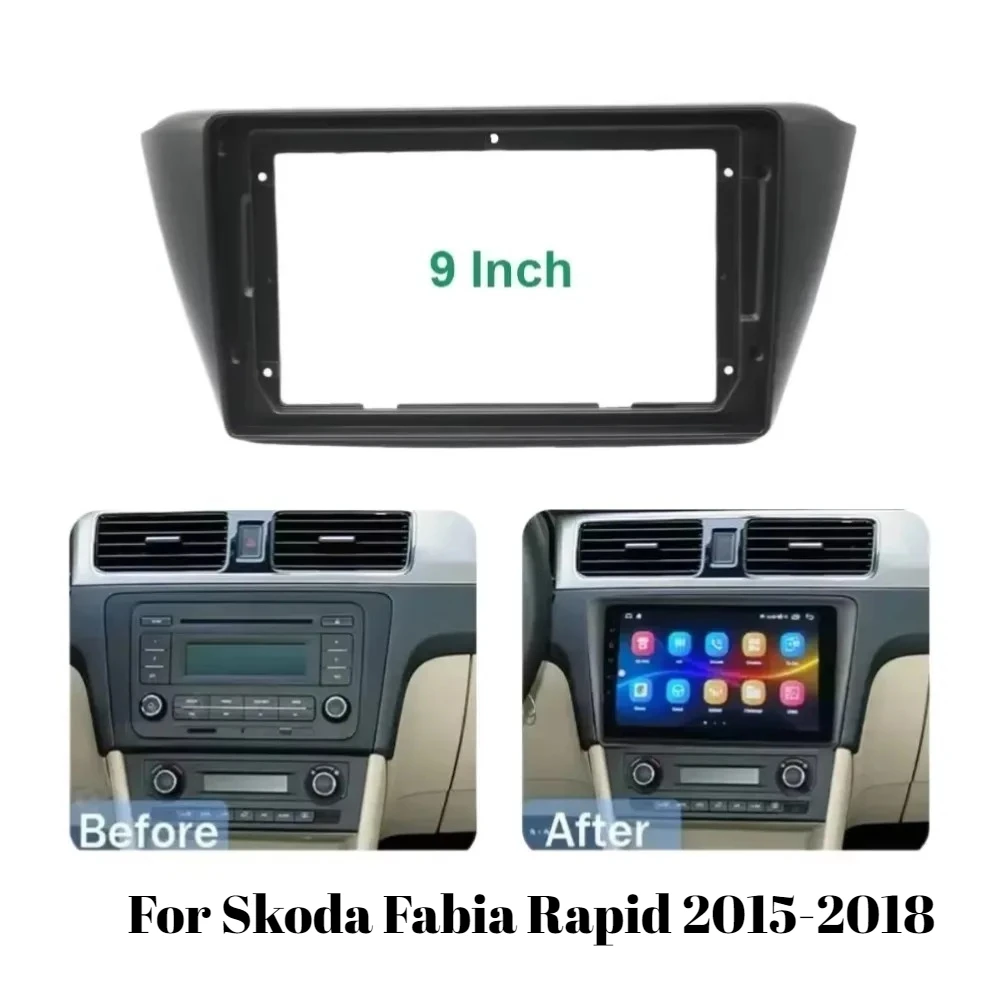 

9-дюймовый адаптер 2DIN Fascia Frame для Skoda Fabia Rapid 2015-2018 Комплект для установки приборной панели