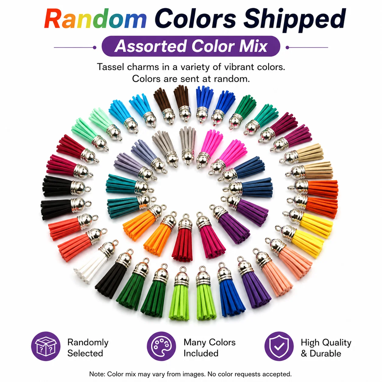 10/30/50/100Pcs Random Mixed Color Keychain Tassels Leather Tassels for DIY Keychains, Charms, Jewelry Making and Craft Supplies