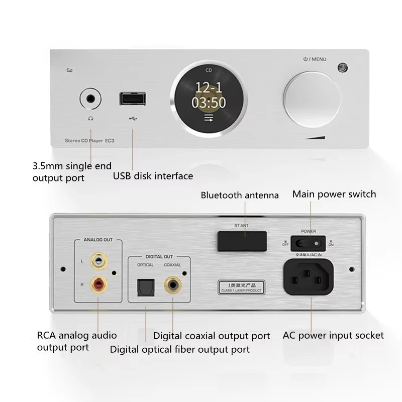HD Hard Drive U Disk Headphone Preamp with Top Open I Interface CD Player Mobile App Control DAC 9219C Chip