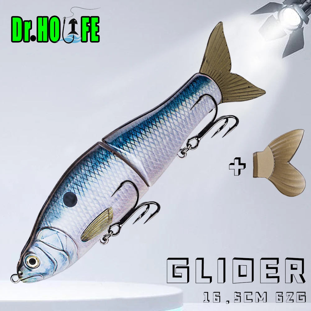 

Dr.Holife 1PCS Big Game Glider Bait 16.5CM 62G Artificial Hard Bait Slider Bait Glidebait Sink Soft Tail Swimbait Fishing Lures