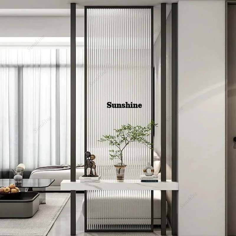 Light luxury screen partition tempered Changhong glass living room entrance solid wood decoration home modern simple entranceXX