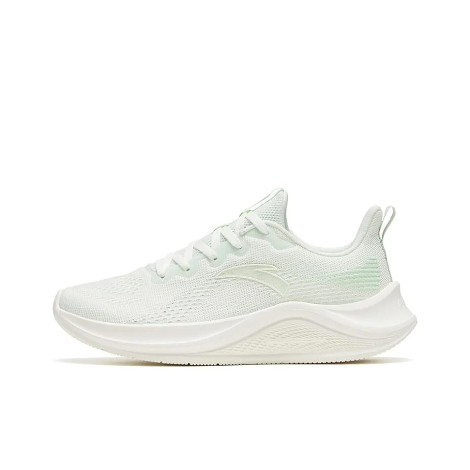 

Anta Flyknit Wander Slip Resistant Abrasion Resistant Low top Sprint Running Shoes Women's White Green 922515557-3