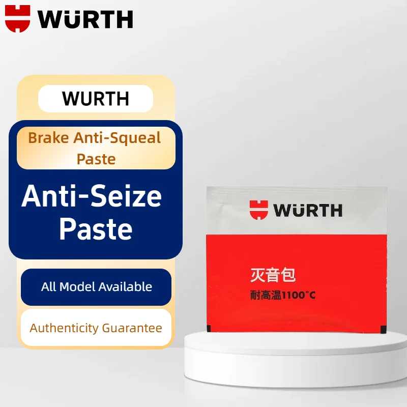 Wurth 1100 ° Pasta Antirruído para Freio C 5.5g, Graxa Antigripante de Alta Temperatura para Pastilhas de Freio e Pinças, Manutenção Automotiva