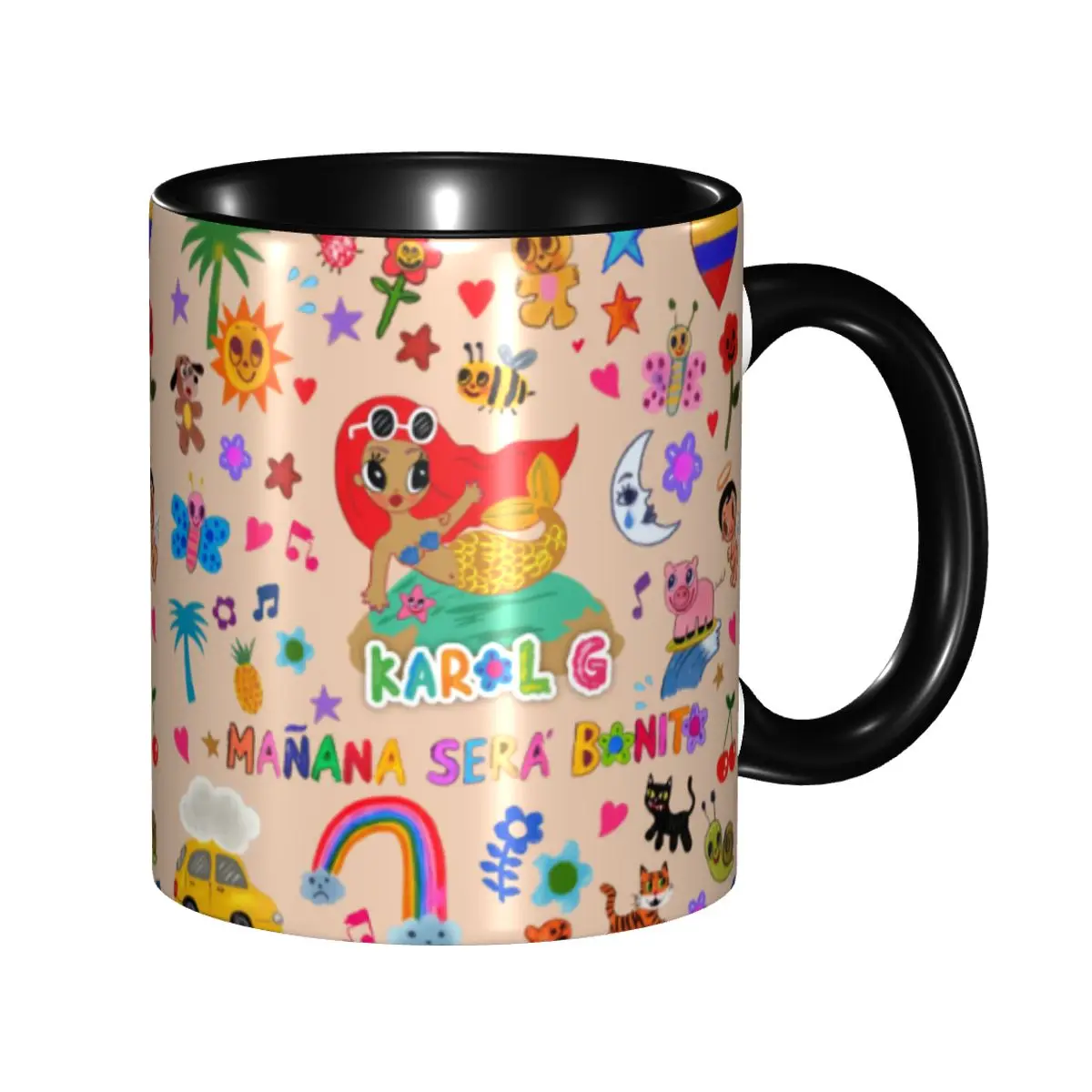 Karol G Coffee Mugs DIY Customized Reggae Ainger Ceramic Tea Milk Mug