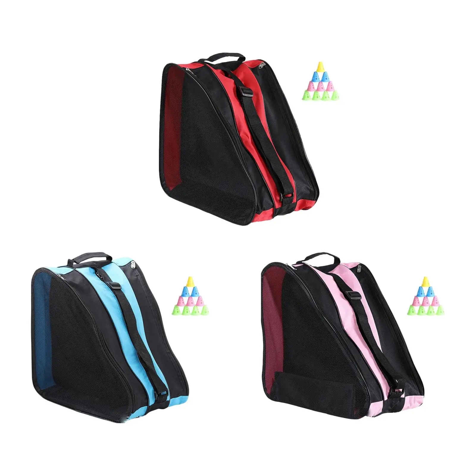 Unisex Roller Skate Bags Breathable Ice Skate Bags 3 Layer Skating Shoes Storage Bag for Girls Boys Figure Skates Roller Skate