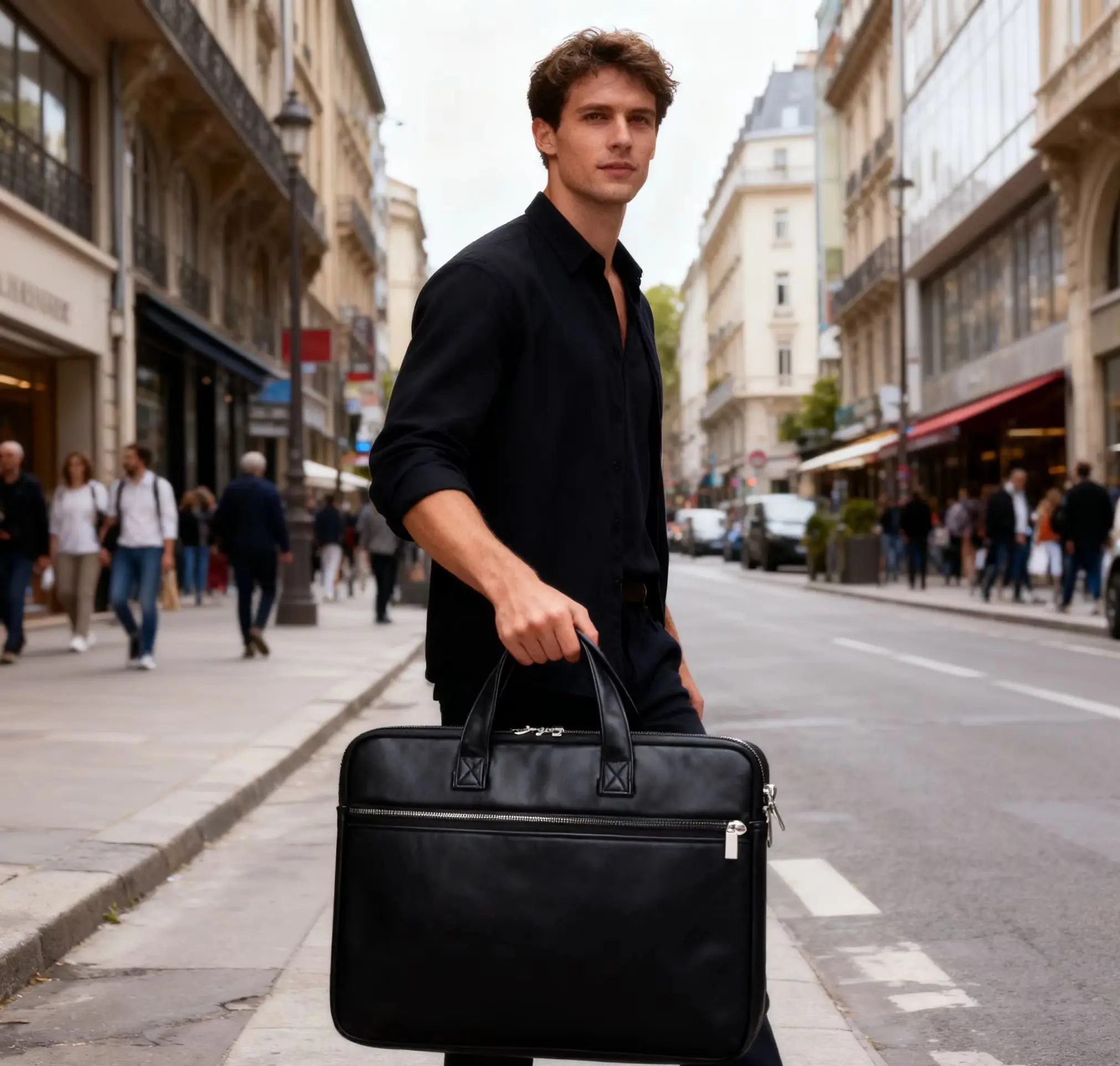 Laptop Bag 11-inch, 13-inch, 14-inch, 15.6-inch, 16-inch, 17-inch Laptop Bag PU Artificial Leather Suitable for Various Brands,