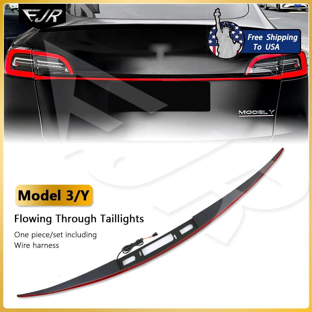 

EJR Car Lights For Tesla Model Y 3 2019-2023 Through Taillight Dynamic Tail Light Strip Upgrade And Modification Decoration M3 Y
