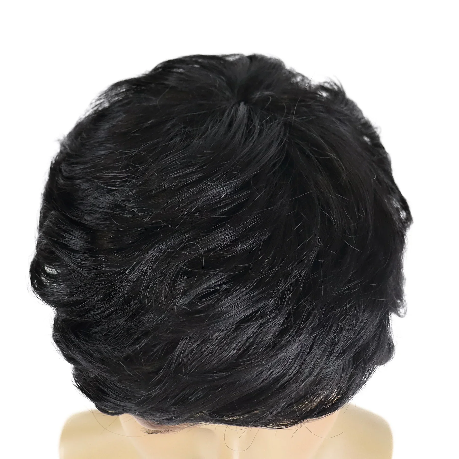 Businessman Black Mens Wigs Short Hair Natural Wigs with Bangs Handsome Haircut Black Wigs for Men Halloween Costume Wig Cosplay