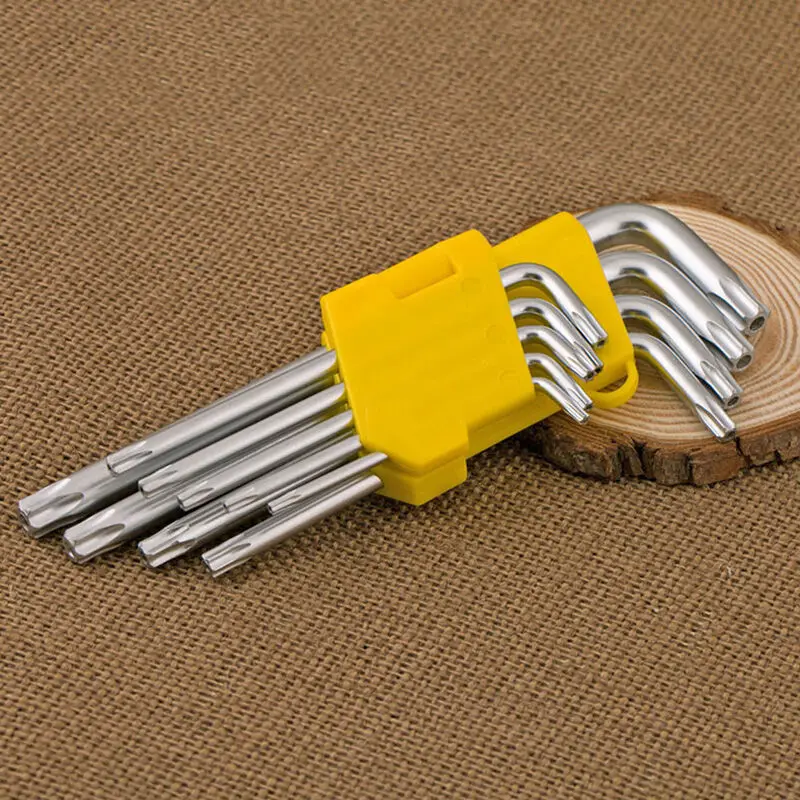 9pcs L Style Six Lobe Torx Screwdriver Wrench Set T10 T15 T20 T25 T27 T30 T40 T45T50 Tamper Proof Security Bolt Screw Driver Key - view 4