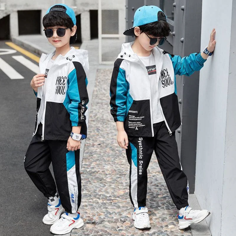 Boys Suit Sweatshirts +Pants Cotton 2Pcs/Sets 2023 Stylish Spring Autumn Thicken Sports Sets Kid Breathable Children Clothing