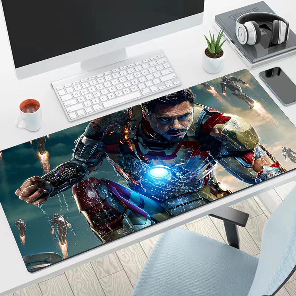 Super Hero Iron Man Large Mouse Pad PC Game MousePads Desk Keyboard Mats Office Rubber Anti-slip Mouse Mice Mat 40x90 30x80 CM