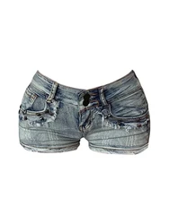 Low Waist Women Sexy Hot Super Cotton Denim Shorts Rivets Design Lady Clubwear Hot Pants Harajuku Korean 2023 Summer Streetwear