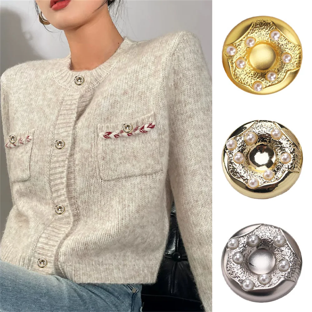 10 Pieces/set of Donuts with Diamond Studded Hand Sewn Buttons, Temperament Suit Jacket, Dress, Shirt Knitted Buttons