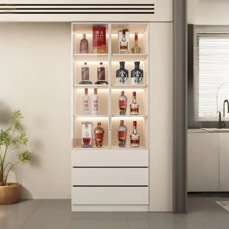 Gabinete de barra de esquina para el hogar, gabinete de bodega refrigerado de madera para el hogar, barra móvil para exteriores, accesorios de Alcohol, muebles de diseño