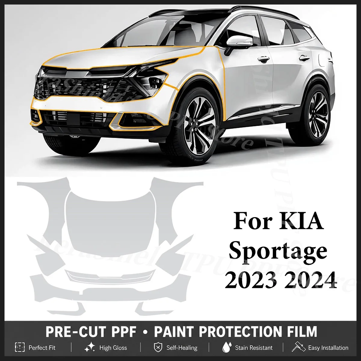 Pre-cut PPF Clear Matte Cover For KIA Sportage 2023 2024 TPU Paint Protection Film Resistant Anti-Scratch Repairable Car Sticker