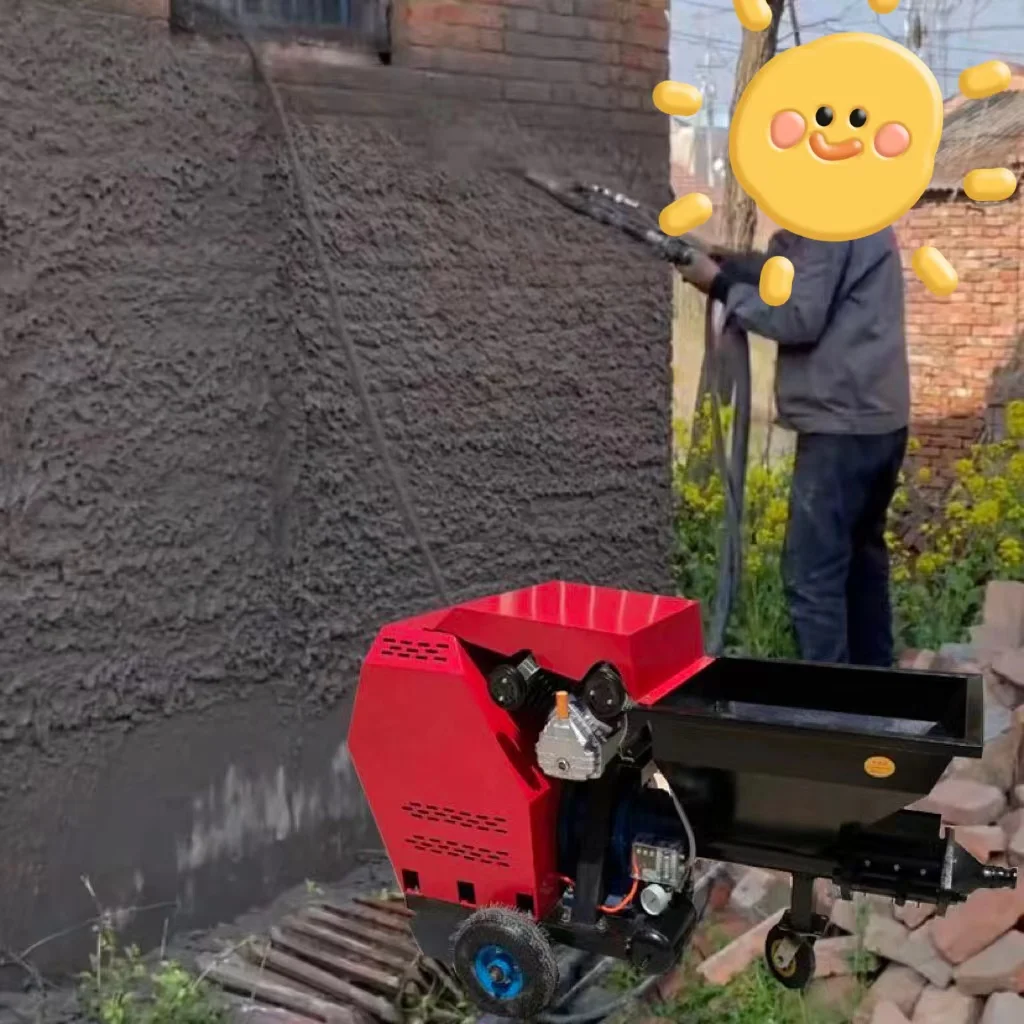 Cement Mortar Spraying Machine High Efficiency Single Phase 220v for Small Project Construction Work