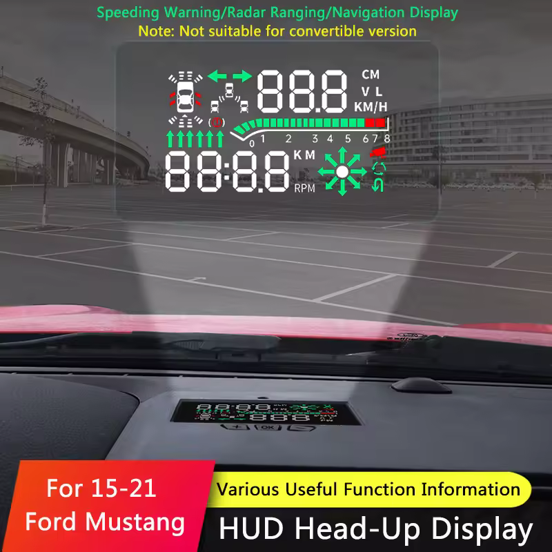 QHCP – autocollant de projecteur d'écran de pare-brise réfléchissant, affichage tête haute HUD pour voiture, conduite sûre, adapté à la Ford Mustang 2015 – 2022, accessoire