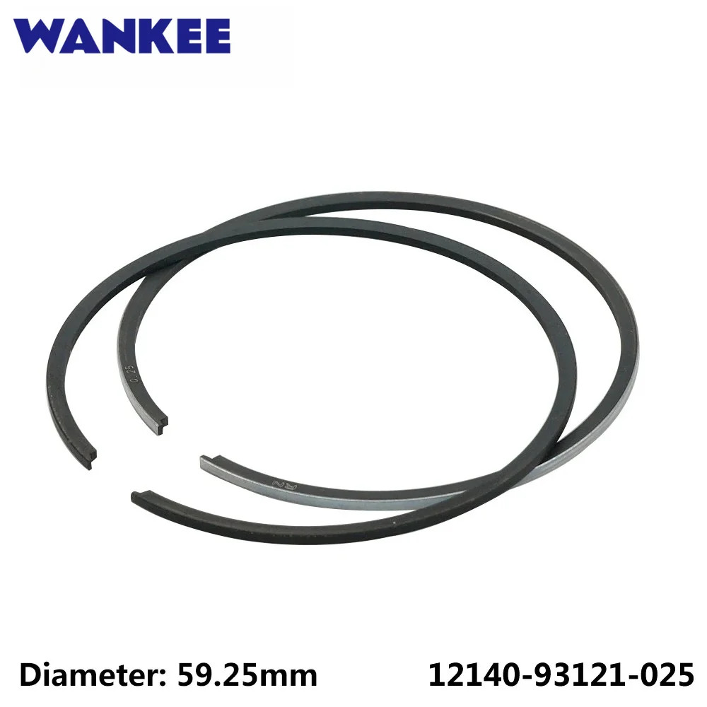 Piston Ring Set 12140-93121-025 For Suzuki DT15 15HP 2 Stroke Outboard Motor 59.25mm +025