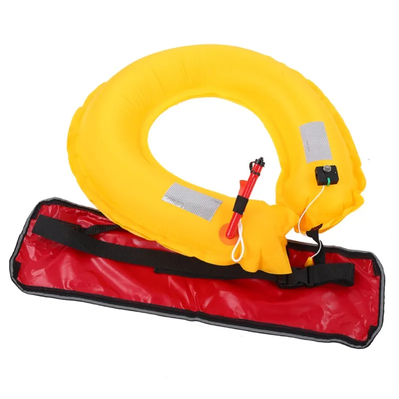

Adjustable Inflatable Life Jacket Belt With Reflective Tapes and Whistle (red)
