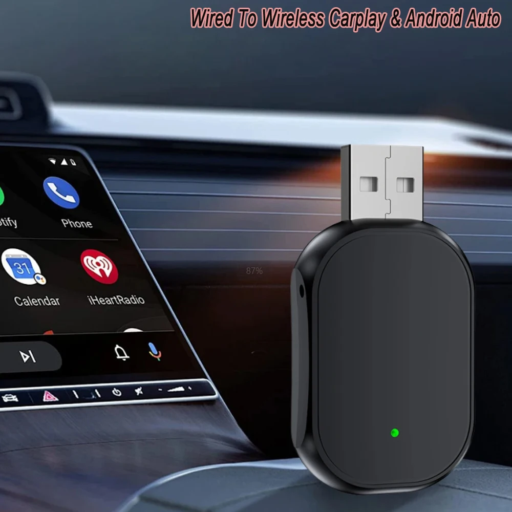 

USB Type C 2 in 1 Wireless Carplay Android Auto Adapter Wireless Car Adapter Convert Wired Android Auto to Wireless