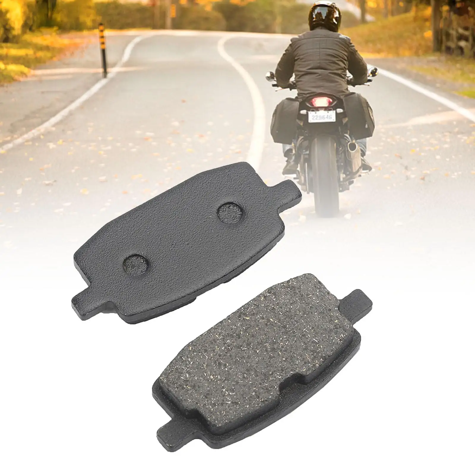 

2x Brake Pads Lightweight Professional Compact Replace Parts Easy to Install Black Accessories Compatible for Gy6 50cc 49cc