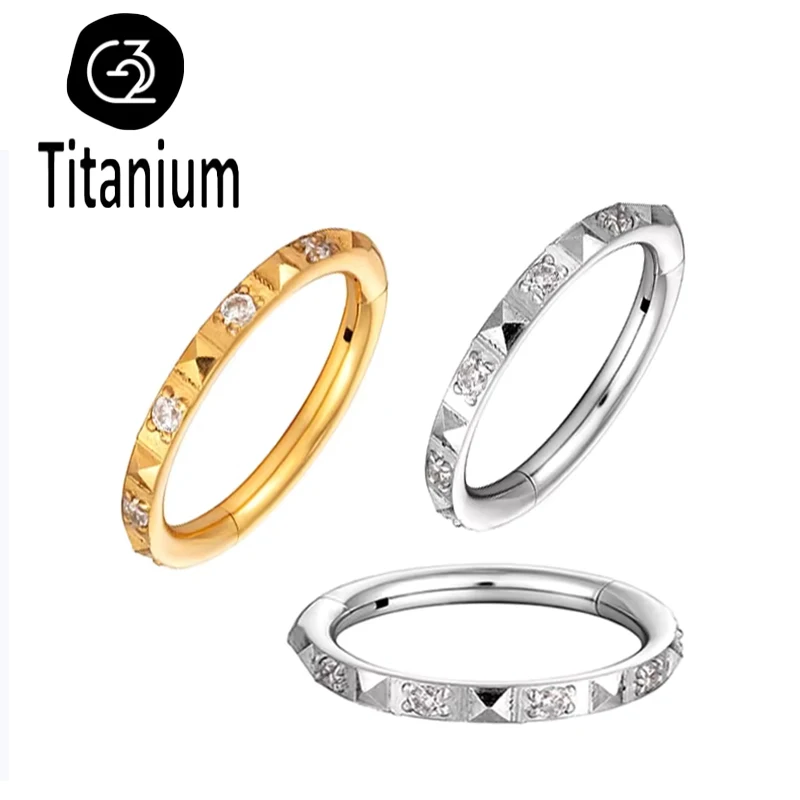 316L Stainless Steel Tragus Piercing Ring Earring Zircon Clicker Lip Ring Septum Nose Ring Cartilage Helix Piercing Body Jewelry