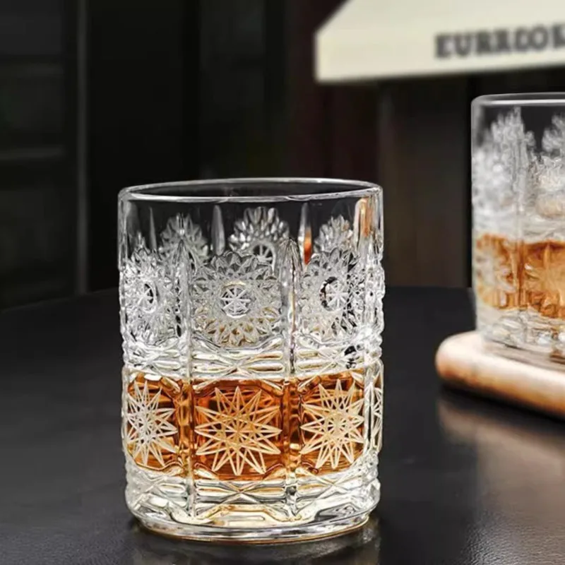 Pure hand-carved crystal glass whisky cup