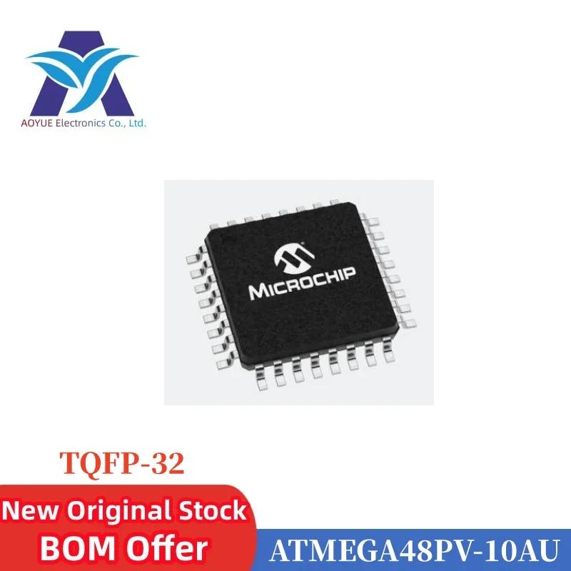 ATMEGA48PV-10AU ATMEGA48PV-10AUR Marking: MEGA48PV10AU MEGA48PV10-AU AVR RISC 10MHz 1.8V to 5.5V 4KB FLASH 512Byte 23GPIO port