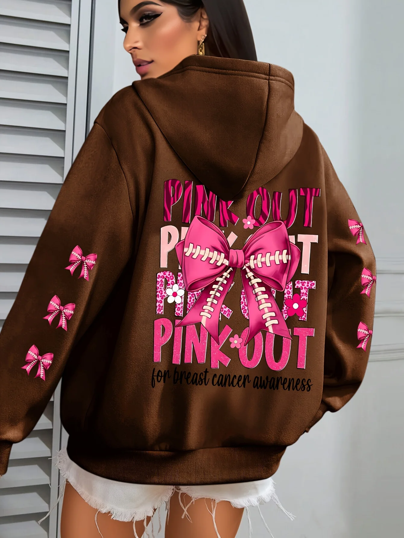 

25/26 Autumn/Winter Hoodie Ins Style Sweet Bow Y2K Elements Casual Street Size Up Women's Hoodie Suitable for Adults