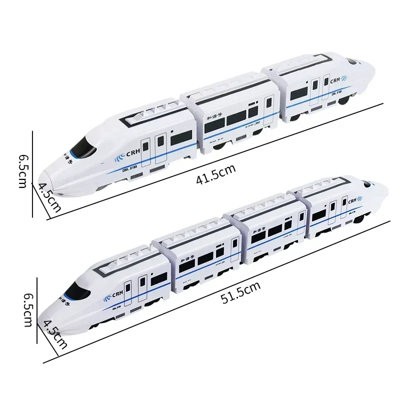 Tren ferroviario de alta velocidad de simulación DIY para niños, coche de juguete, sonido eléctrico, modelo de luz, tren, juguetes educativos para niños y niñas, regalos