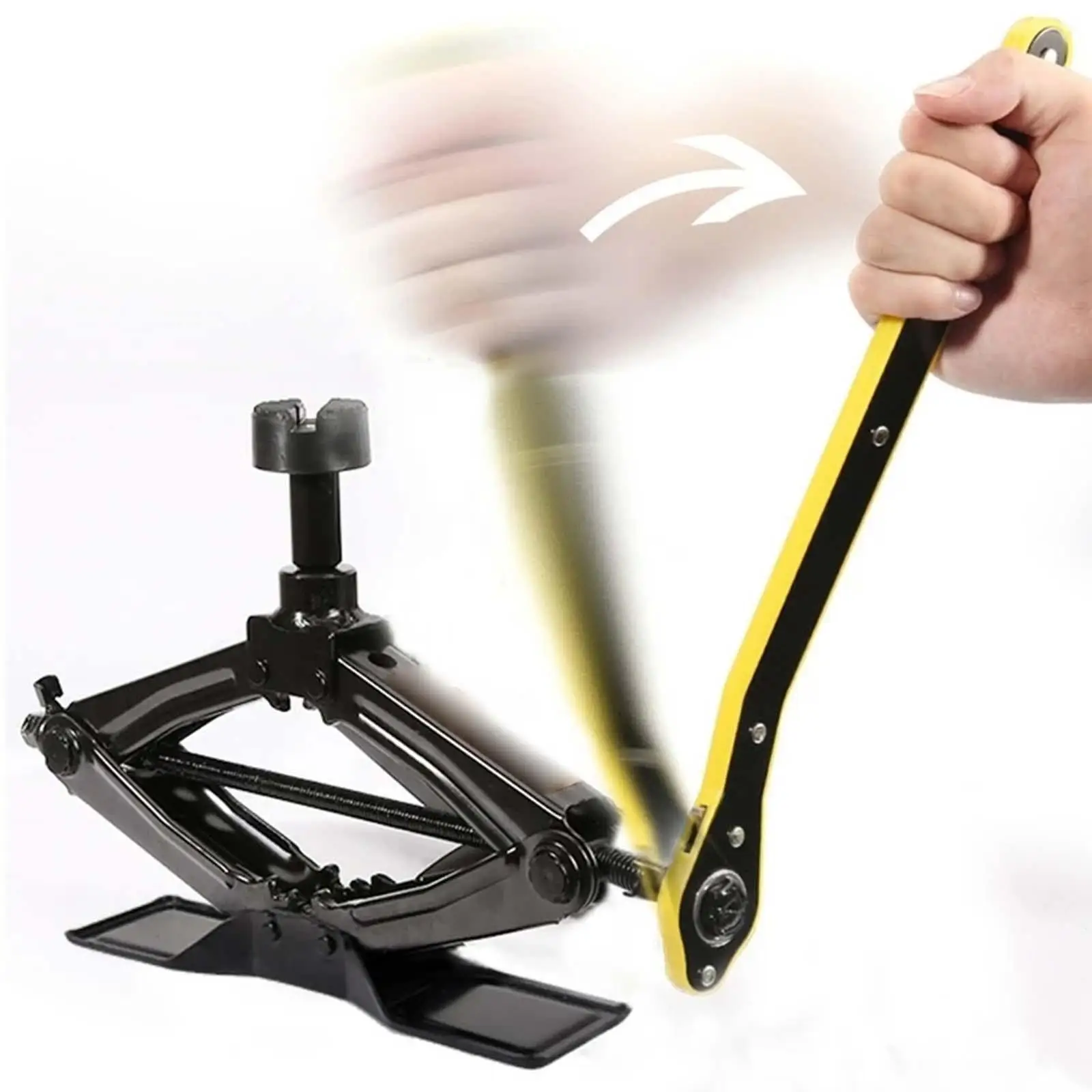 

Car Jack 2 Tons Capacity with Ratchet Kit Tire Repair Tool Universal Compact